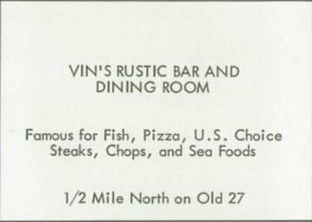 BJs Catering and Event Center (Vins Rustic Bar & Restaurant, BJs) - Vintage Yearbook Ad (newer photo)
